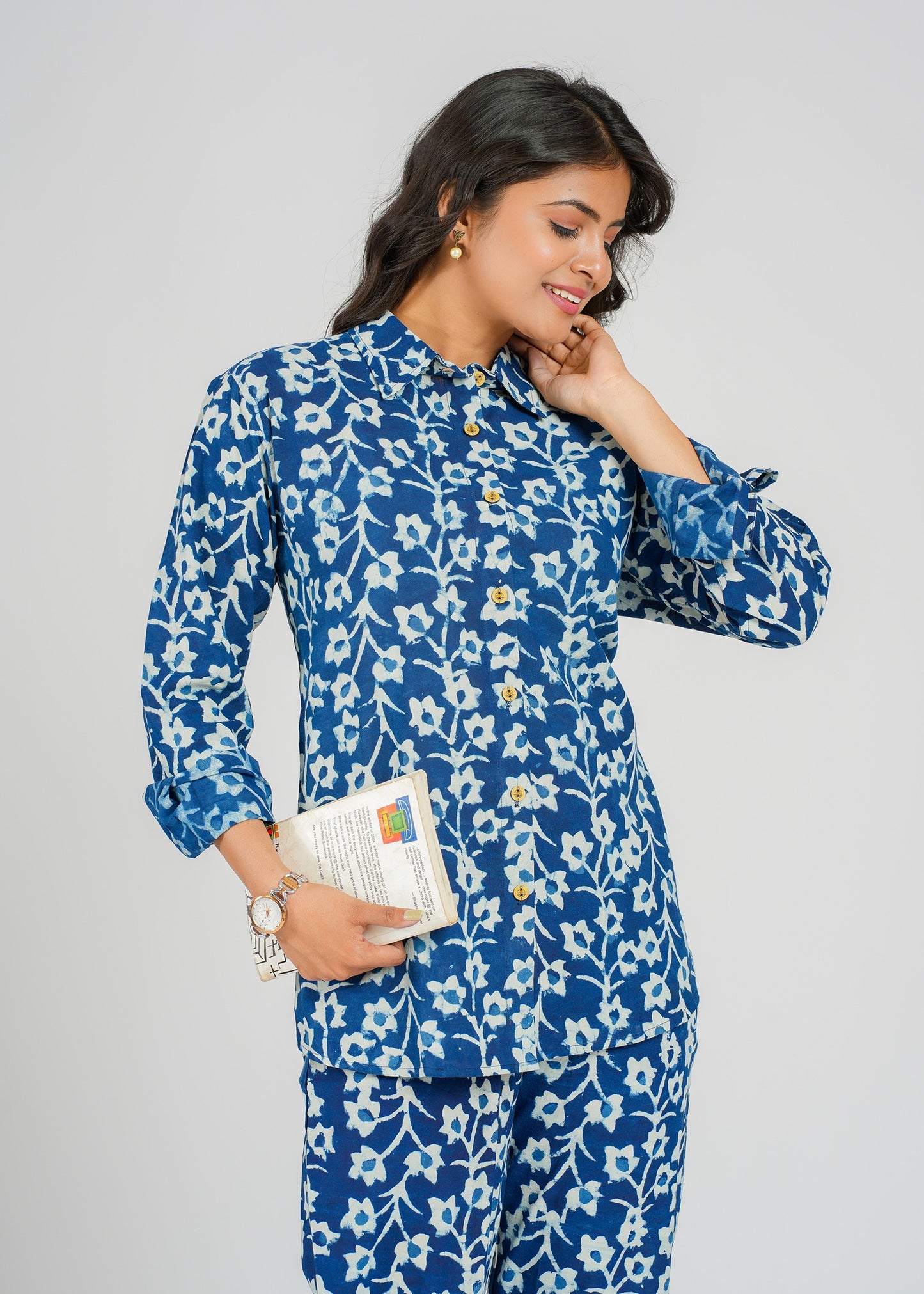 Natural Indigo Printed Co-Ord Set