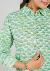 Green Lotus Printed Co-Ord Set