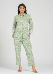 Green Floral Printed Co-Ord Set