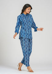 Natural Indigo Printed Co-Ord Set