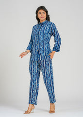 Natural Indigo Printed Co-Ord Set
