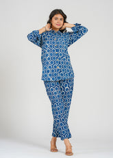 Natural Indigo Printed Co-Ord Set