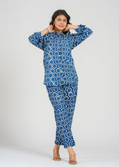 Natural Indigo Printed Co-Ord Set