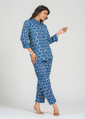 Natural Indigo Printed Co-Ord Set