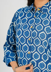 Natural Indigo Printed Co-Ord Set