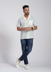 Cotton Poplin Half Sleeve Printed Shirt