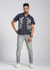 Black Shibori Hand Dyed Cotton Shirt