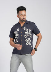 Black Shibori Hand Dyed Cotton Shirt