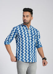 Natural Indigo Cotton Full Sleeve Shirt
