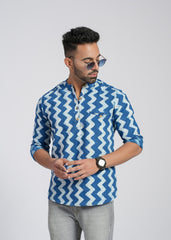 Natural Indigo Cotton Full Sleeve Shirt