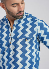 Natural Indigo Cotton Full Sleeve Shirt