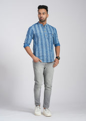 Natural Indigo Cotton Full Sleeve Shirt