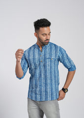 Natural Indigo Cotton Full Sleeve Shirt