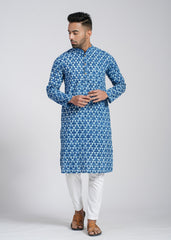 Natural Indigo Cotton Full Sleeve Kurtas