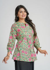Block Printed Short Top