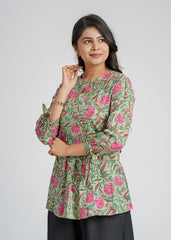 Block Printed Short Top
