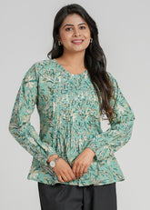 Gardenia Block Printed Short Top