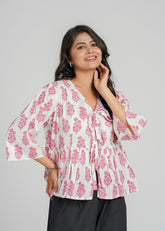 Dusty Rose Block Printed Short Top