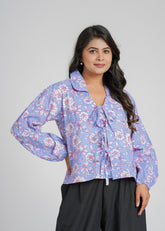 Lilac Block Printed Short Top