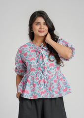 Gardenia Block Printed Short Top