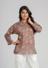 Jade Block Printed Short Kurti