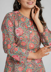 Jade Block Printed Short Kurti