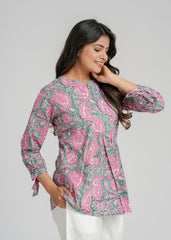 Block Printed Short Top