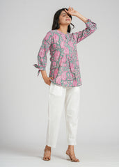 Block Printed Short Top