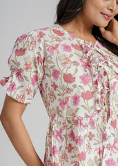 Roses Block Printed Short Top