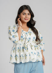 Emmeline Block Printed Short Top