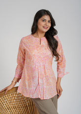 Block Printed Short Top