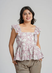 Sugarplum Block Printed Short Top