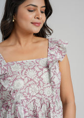 Sugarplum Block Printed Short Top