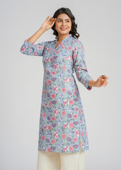 Winter Blooms Printed Cotton Kurta