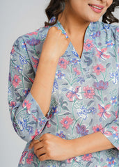 Winter Blooms Printed Cotton Kurta
