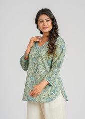 Block Printed Short Kurti