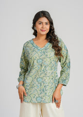 Block Printed Short Kurti