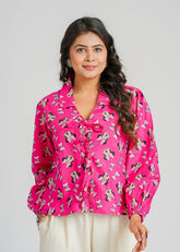 Minnie Printed Cotton Short Top