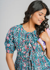 Midnight Block Printed Short Top