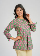 Block Printed Short Top