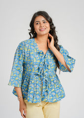 Vivienne Block Printed Short Top