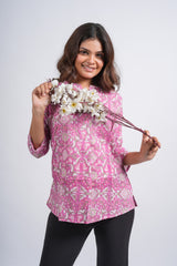 Pink Petal Printed Short Top