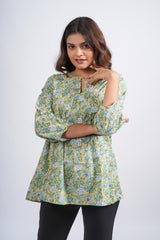 Petal Whimsy Block Printed Top
