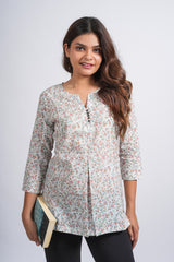 Blush Breeze Printed Short Top