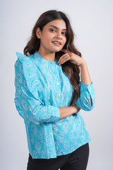 Petal Muse Block Printed Short Top