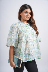 Mistleaf Chanderi Short Top