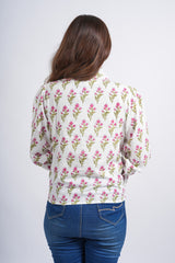 Rosy Whim Block Printed Short Top
