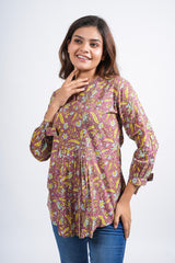 Boho Chic Block Printed Short Top