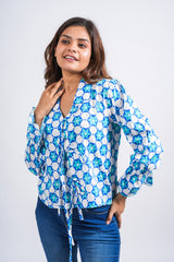 Luna Dot Block Printed Short Top