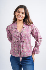 Orchid Grace Block Printed Short Top